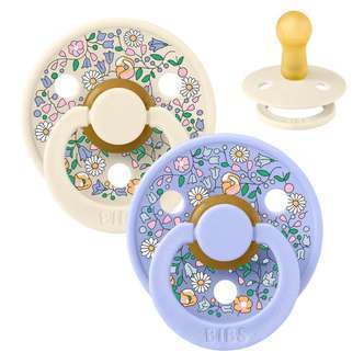 BIBS Rund Colour Sut - 2-Pak - Str. 2 - Naturgummi - Liberty - Chloe Meadow/Ivory Mix