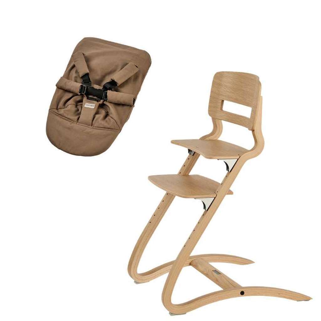 Leander Louieâ¢ Højstol m. Babyindsats - Eg/Natur