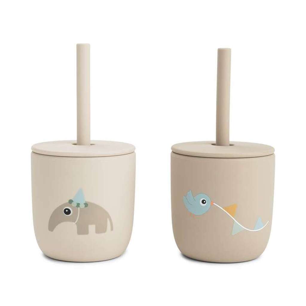 Done by Deer Sugerørskop - Silikone - 2 stk. - Celebration - Sand