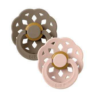 BIBS Boheme Sut - 2-Pak - Str. 2 - Naturgummi - Dark Oak/Blush