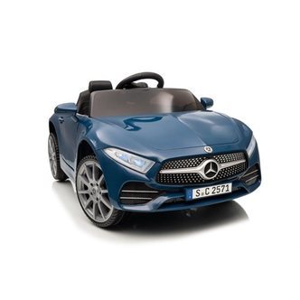 Mercedes CLS350 Blå 12V med lædersæde og gummihjul