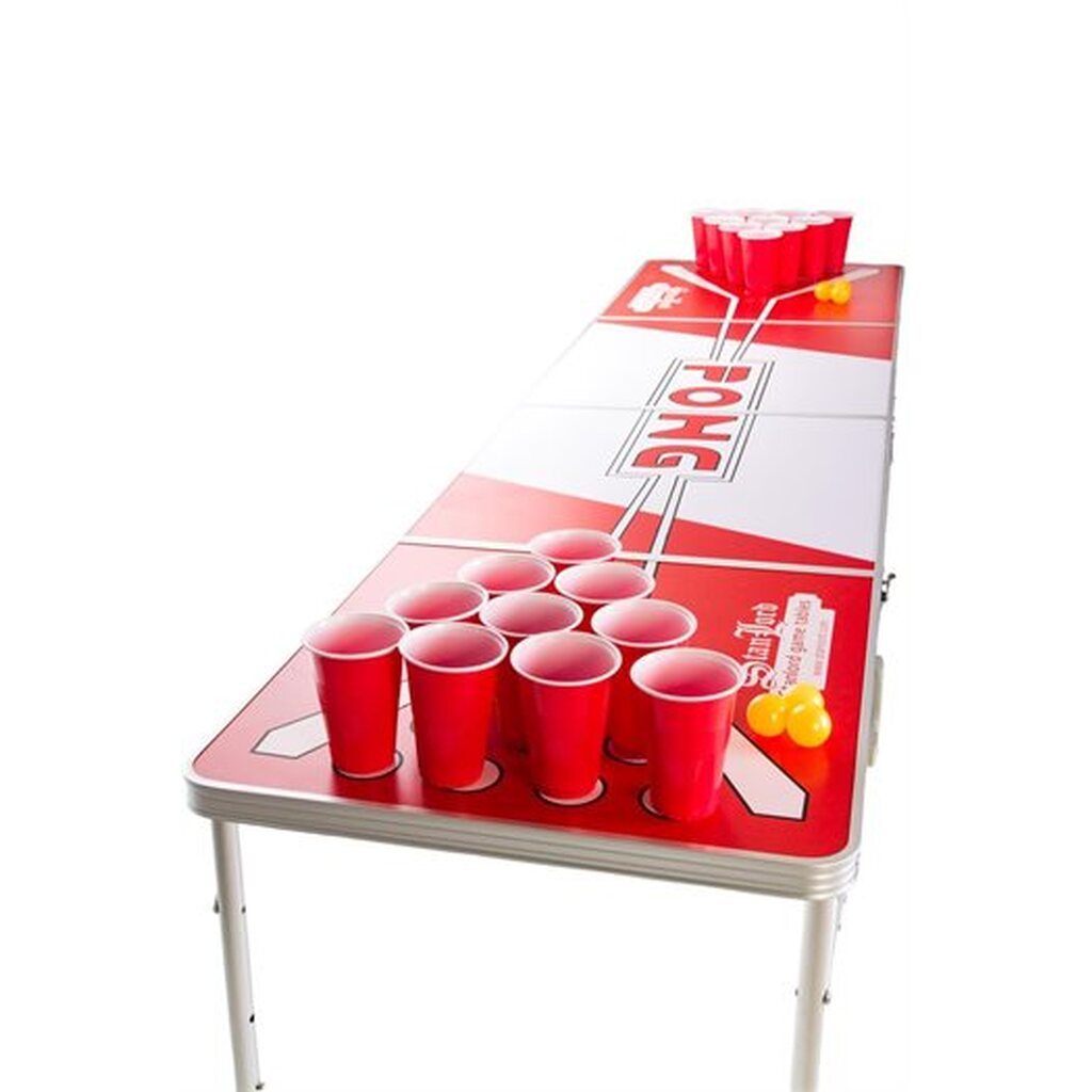 Stanlord Beer Pong bord foldebar - Officielle mål - inkl. 24 krus og 24 bolde