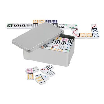 Domino - Double 12 i metalboks.