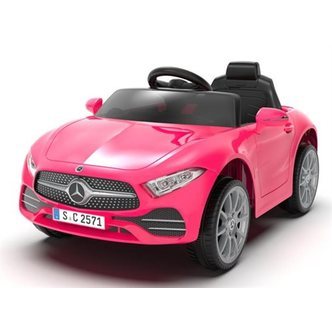 Mercedes CLS350 Pink 12V med lædersæde og gummihjul