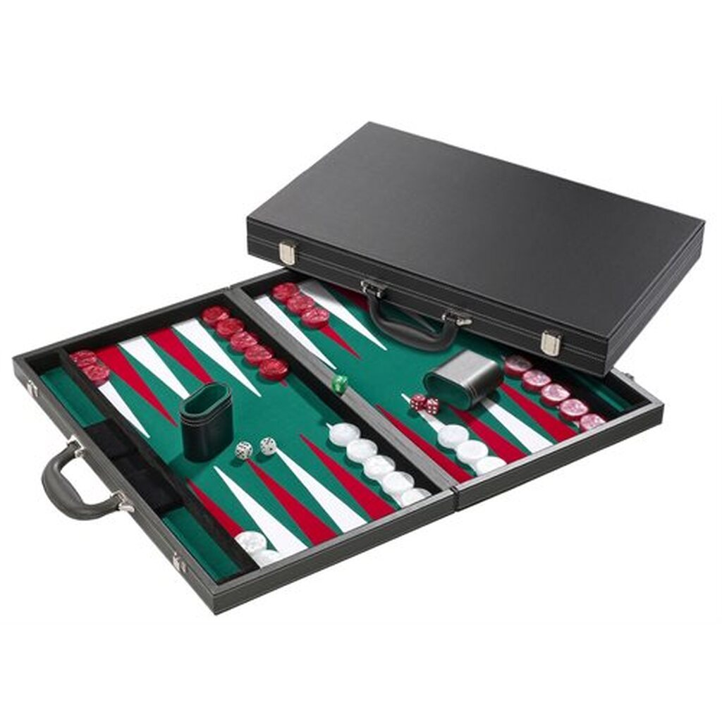 Backgammon til turneringsbrug - kunstlæder