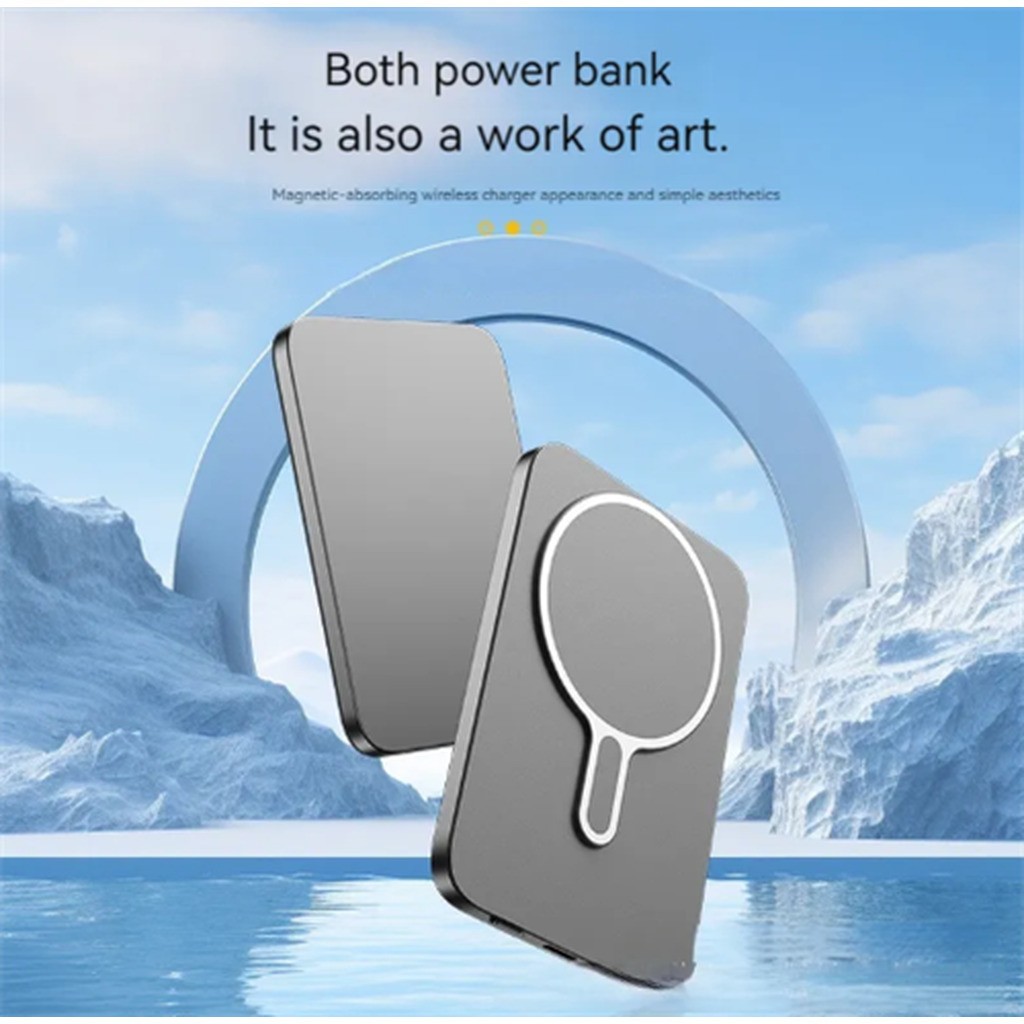 Alcotell Power bank Qi trådløs opladning 10.000 mAh magnetisk
