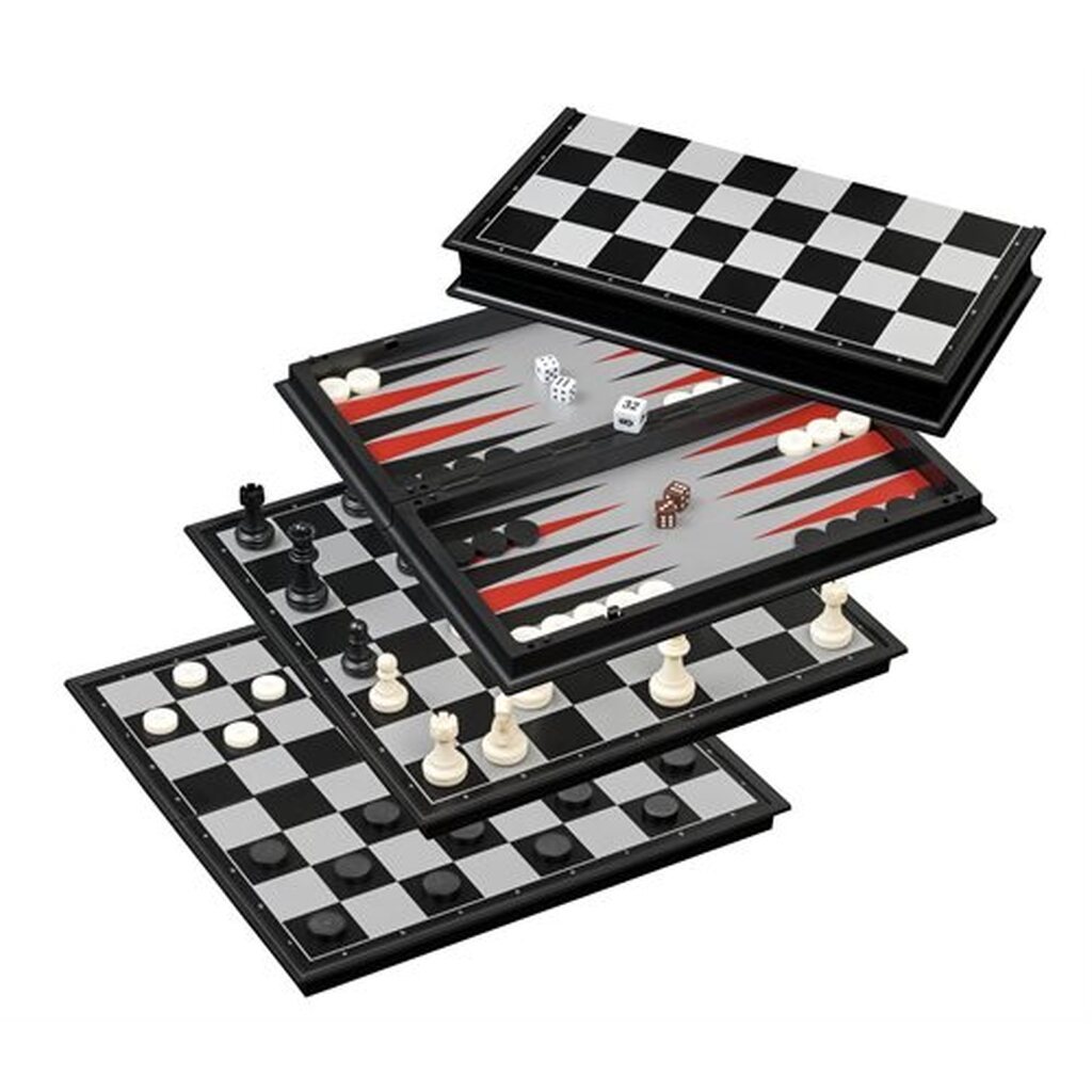 Skak, backgammon dam, magnetisk