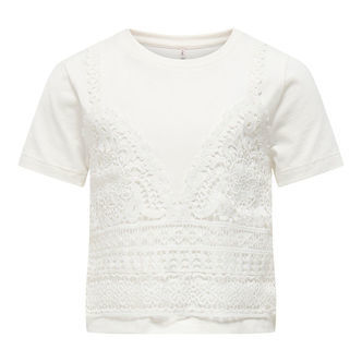 Kids Only T-shirt - KogBetsy - Cloud Dancer m. Hulmønster