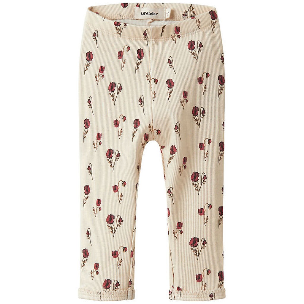 Lil Atelier Leggings - Rib - NbfLavo - Turtledove