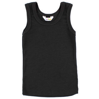 Joha Undertrøje - Uld/Silke - Sort m. Blondekanter