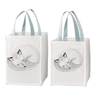 Bloomingville Opbevaringsposer - 2 stk - 30/40 cm - Hvid/Lyseblå