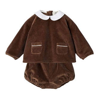 Copenhagen Colors Sæt - Bluse/Bloomers - DK. Brown Comb