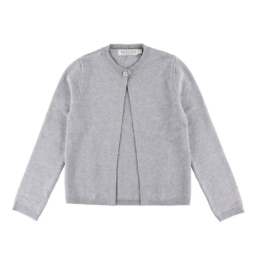Hound Cardigan - Strik - One Button - Light Grey Melangé