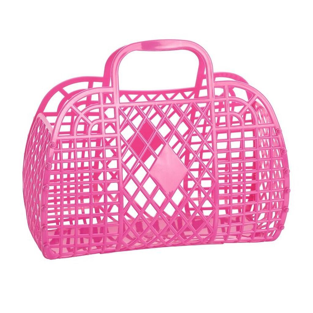 Sun Jellies Lille Foldekurv - Retro - 26x21x12 cm - Berry Pink