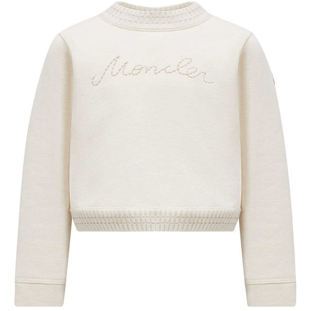 Moncler Sweatshirt - Cropped - Cream