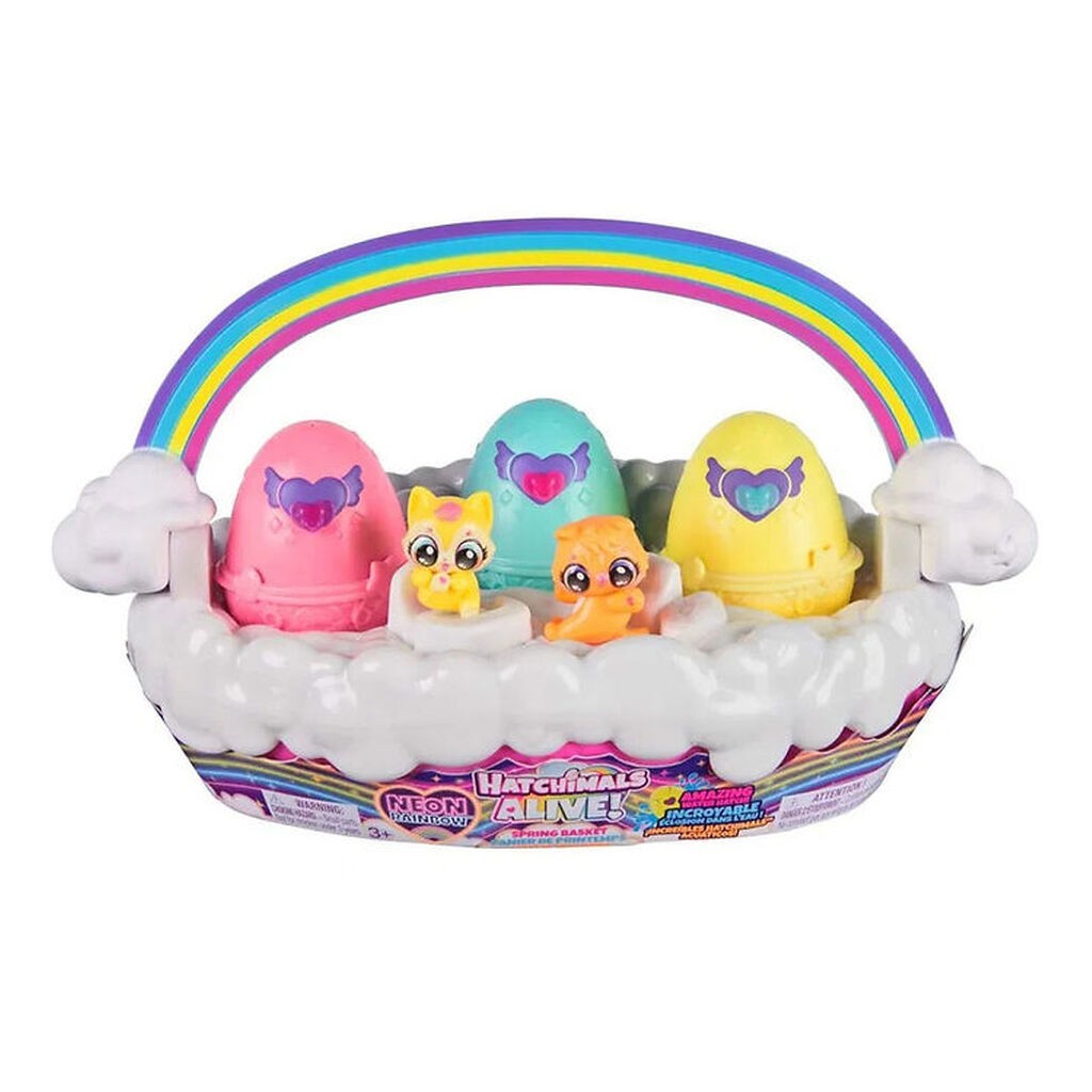 Hatchimals Legetøj - Alive Neon Rainbow Basket