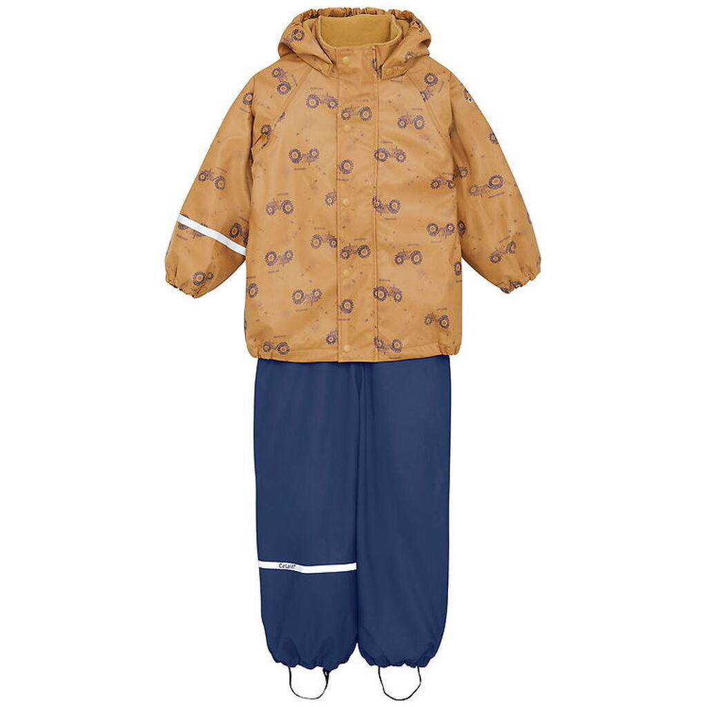CeLaVi Regntøj m. Seler/Fleece - Recycle PU - Apple Cinnamon m.