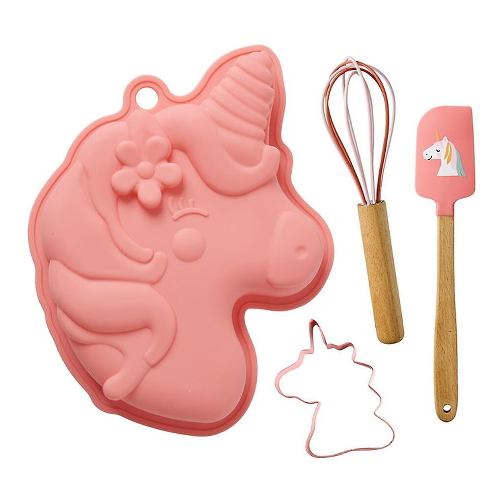 Rice Bagesæt - Silikone - 4 Dele - Koral