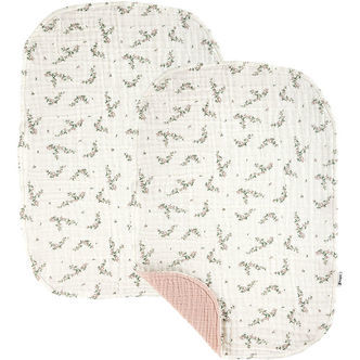 Sebra Pusleunderlag - 2-pak - Musselin - Powder Rose