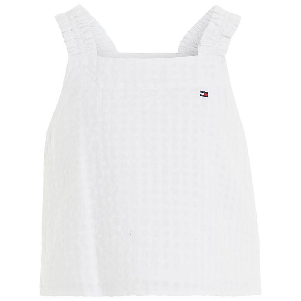 Tommy Hilfiger Top - Seersucker Gingham - Hvid