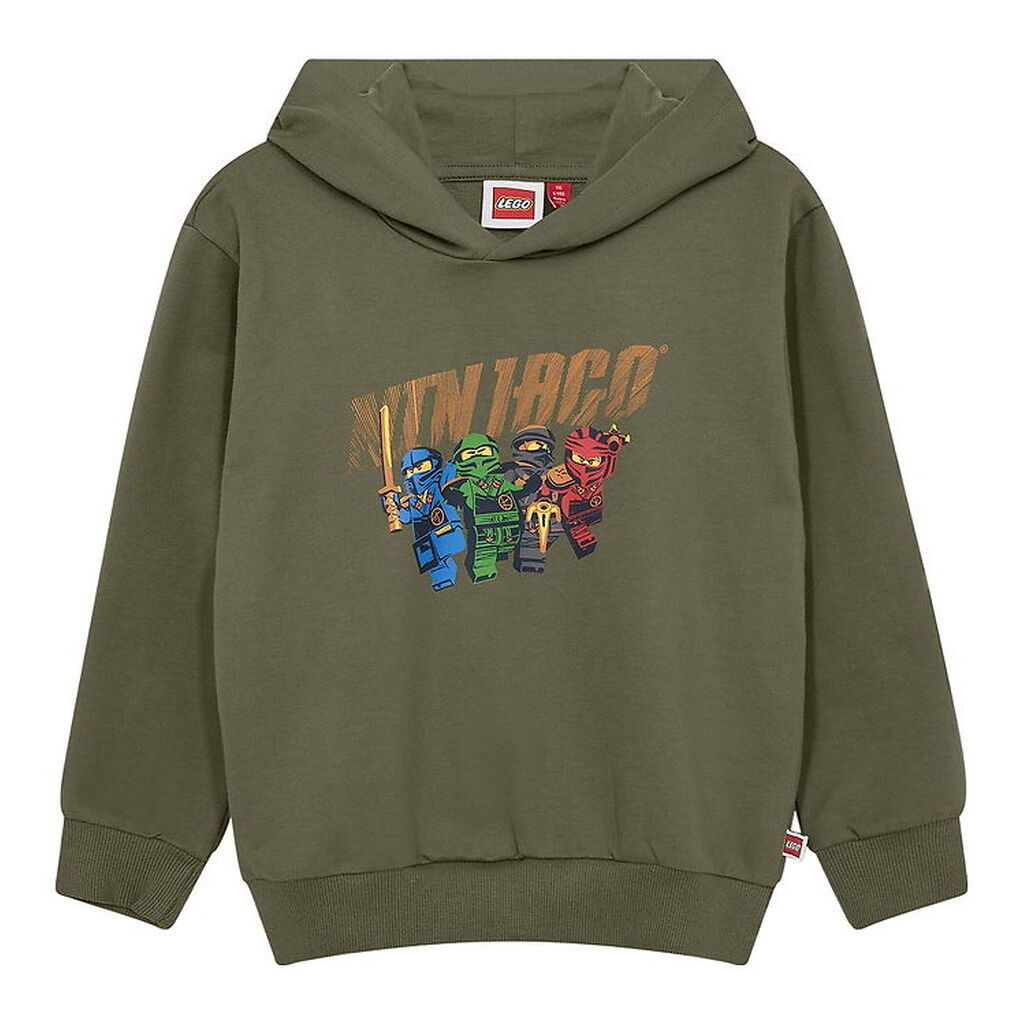 LEGOÂ® Ninjago Hættetrøje - LwSian 103 - Armygrøn m. Print