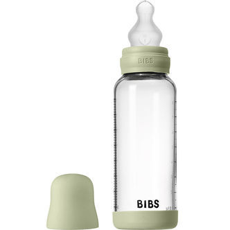 BIBS Sutteflaske - 240 ml - Glas/Silikone - Sage