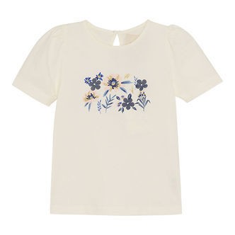 Creamie T-shirt - Forever Blue m. Blomster