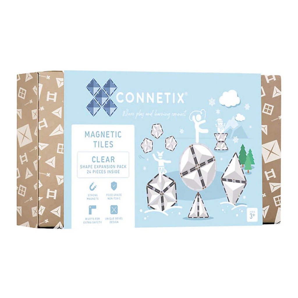 Connetix Magnetsæt - 24 Dele - Clear Shape Expansion Pack