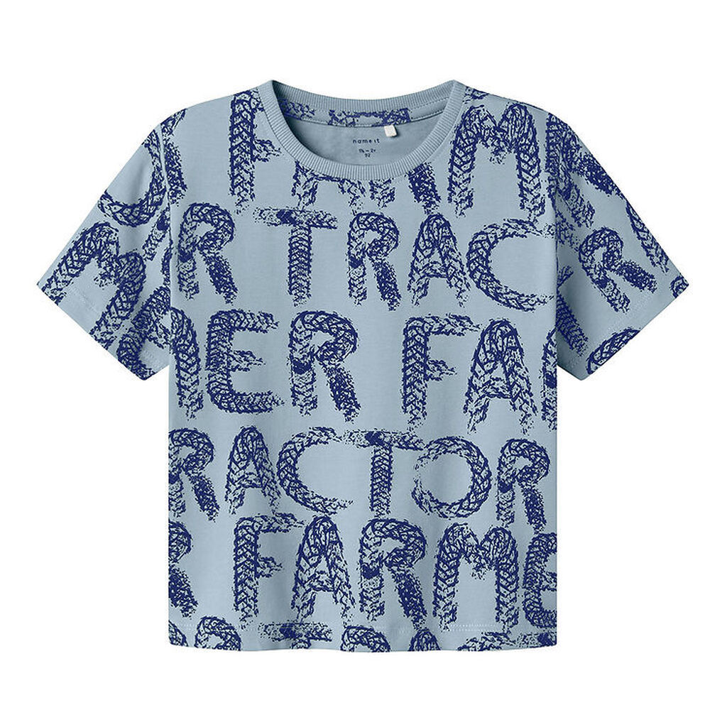 Name It T-shirt - NmmLeander - Dusty Blue m. Bogstaver