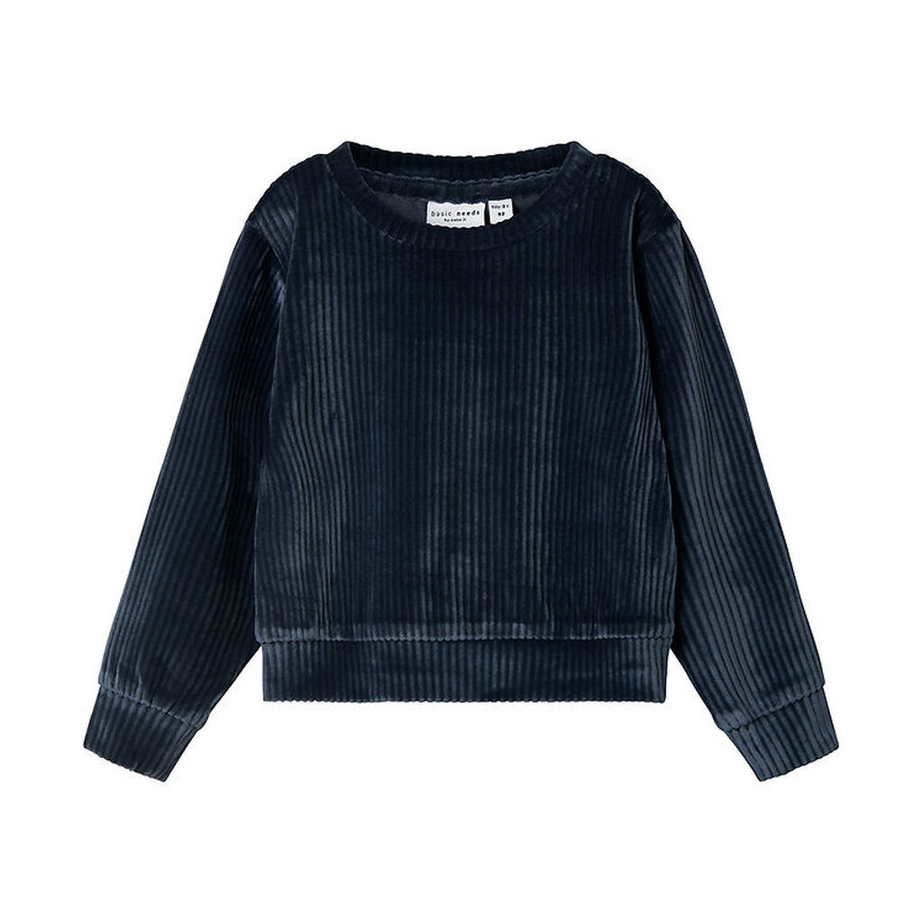 Name It Bluse - Fløjl - Cropped - NmfVeloa - Dark Sapphire