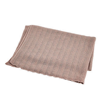 Smallstuff Babytæppe - Uld - 80x100 cm - Fishbone - Powder