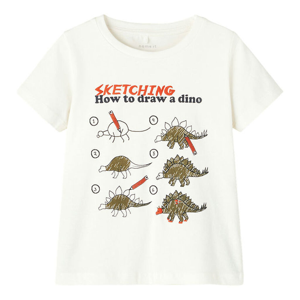 Name It T-shirt - NmmPhow - Bright White/Dino