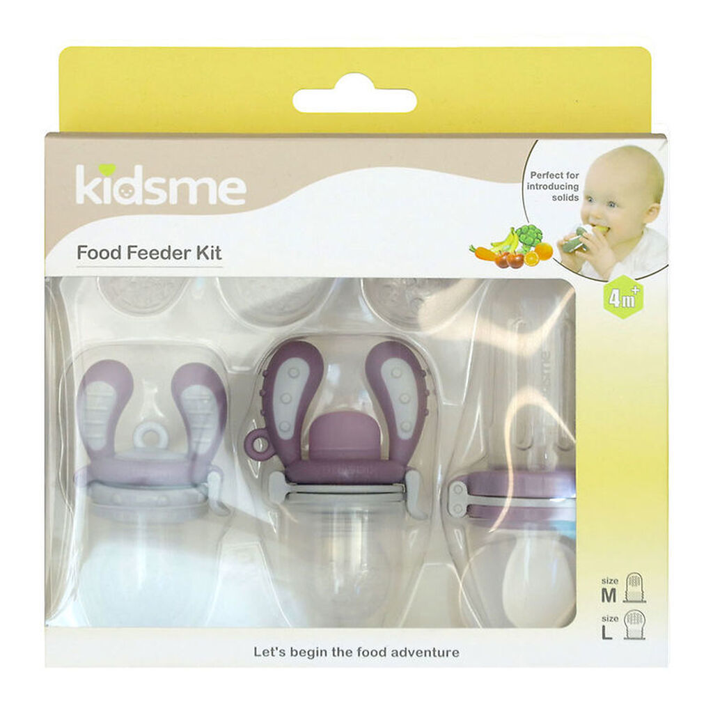 KidsMe Food Feedere - Startpakke - M/L - Plum