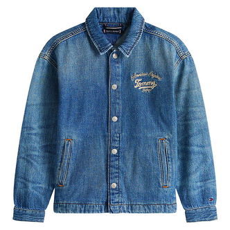 Tommy Hilfiger Denimjakke - EMB Shacket - Islandblue