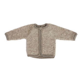 Smallstuff Cardigan m. Lynlås - Uld - Natur Melange