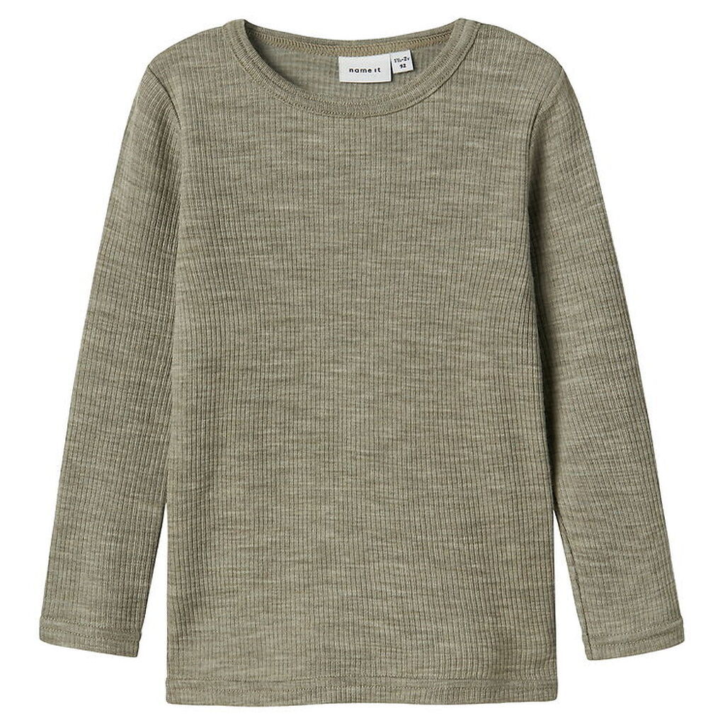 Name It Bluse - Uld - Rib - Noos - NmnWax - Dried Sage