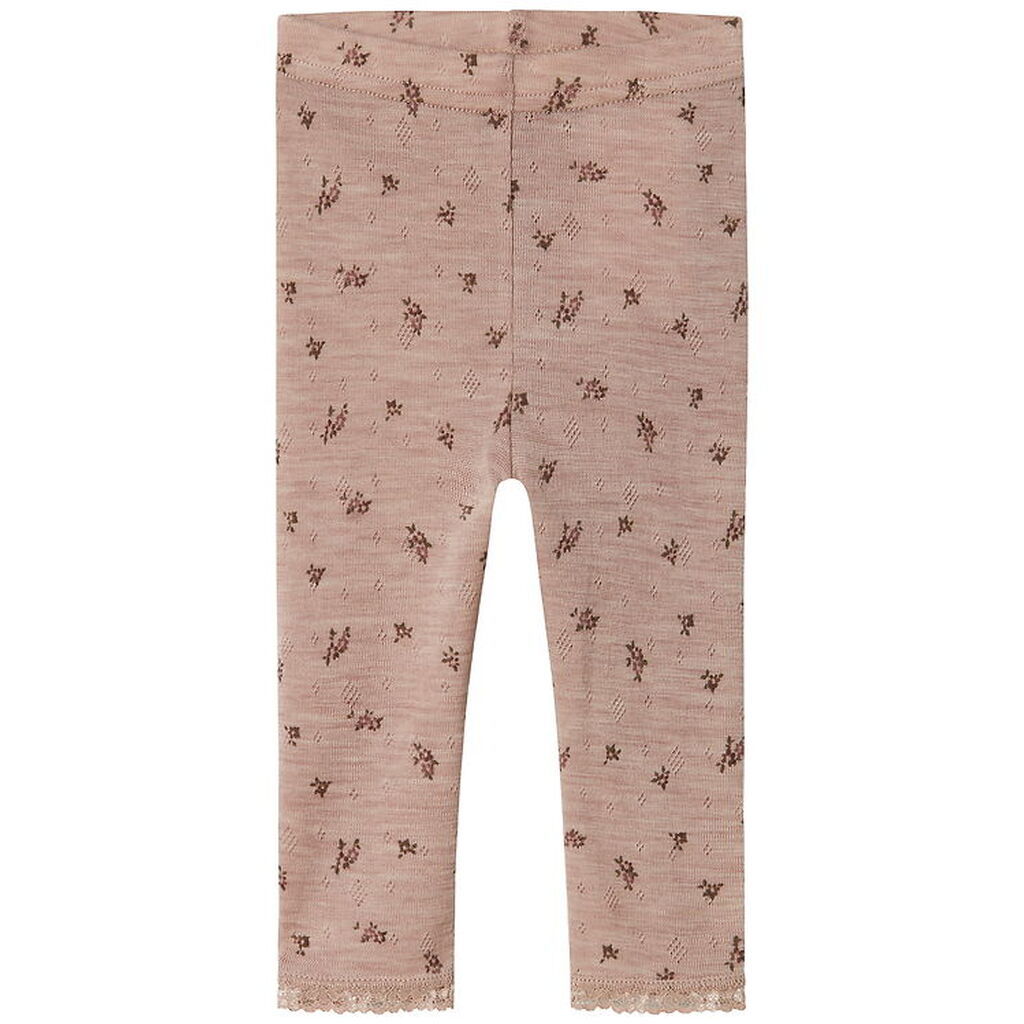 Name It Leggings - Uld - Noos - NbfWang - Shadow Gray/Small flow