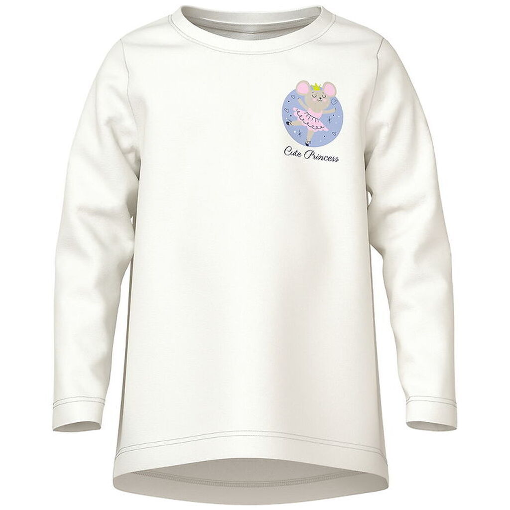 Name It Bluse - NmfViolet - Cloud Dancer/Cute Princess