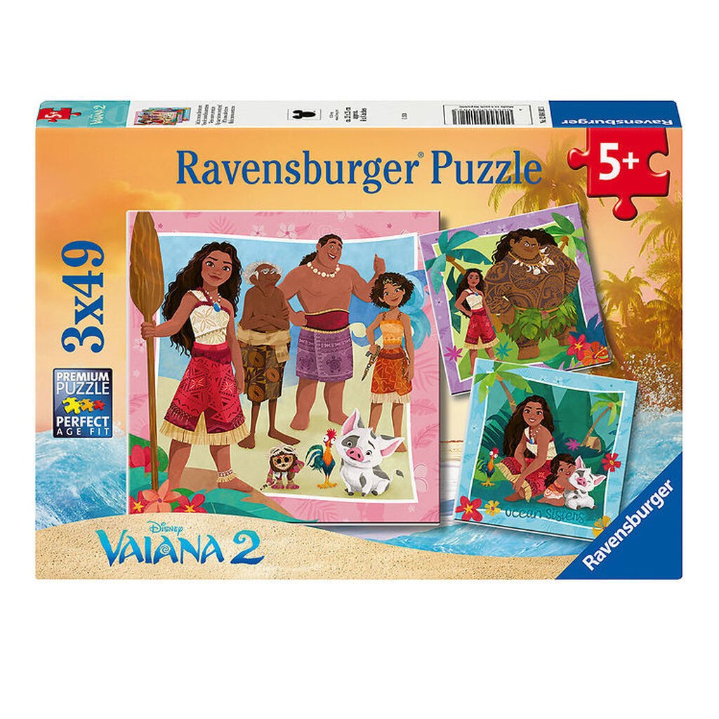 Ravensburger Puslespil - 3x49 brikker - Disney Vaiana