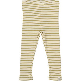 Petit Piao Leggings - Rib - Modal - Khaki/Dark Off White