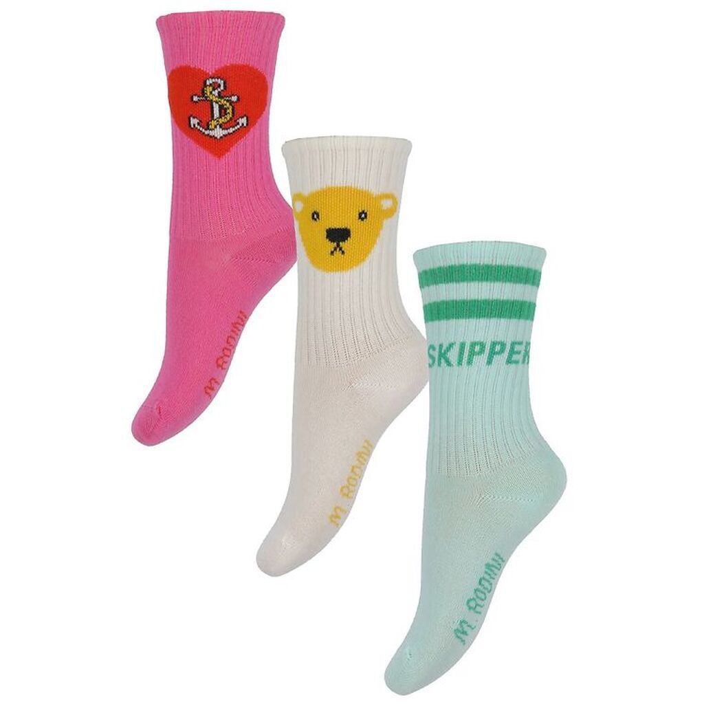 Mini Rodini Strømper - Bon Voyage - 3-pak - Multi