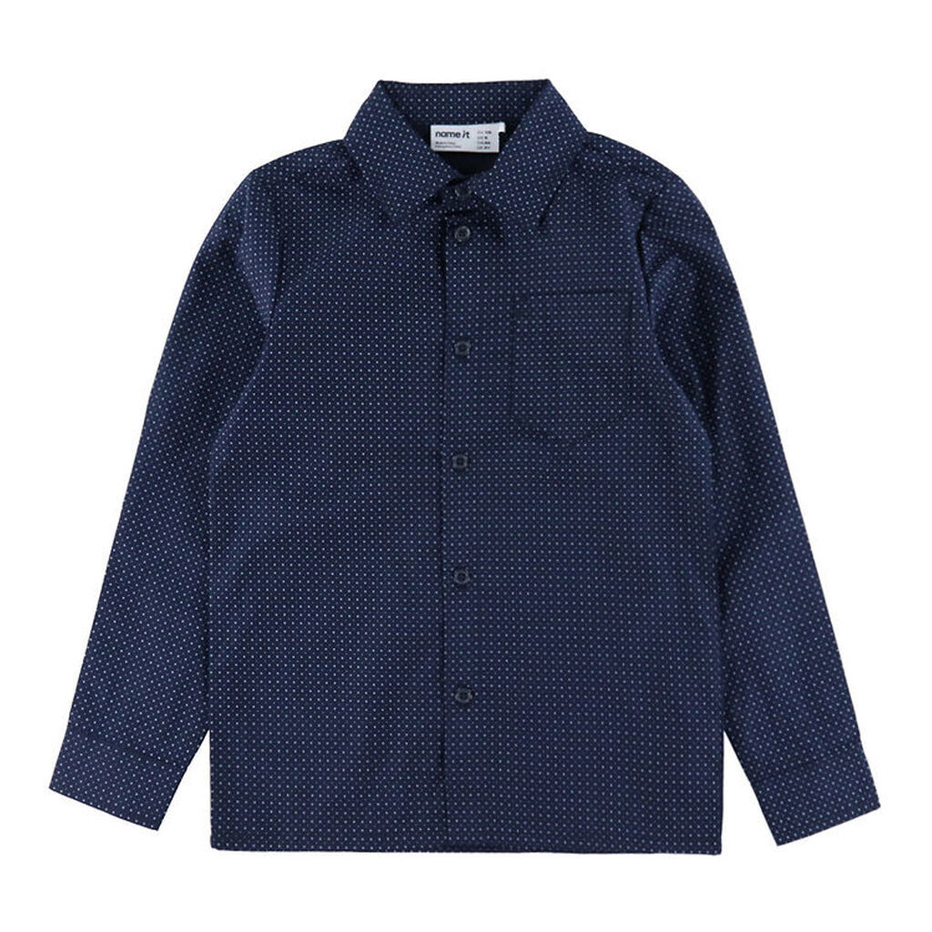 Name It Skjorte - NkmVilfred - Navy Blazer/Dot Kentucky Blue