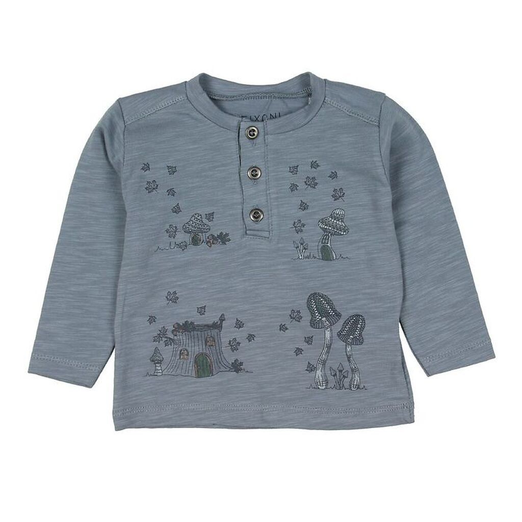 Fixoni Bluse - Grå m. Print
