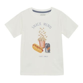 Minymo T-shirt - Marshmallow White m. Print