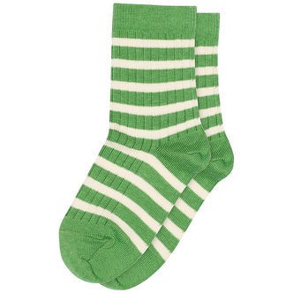 MP Strømper - Rib - Eli - Vibrant Green m. Striber