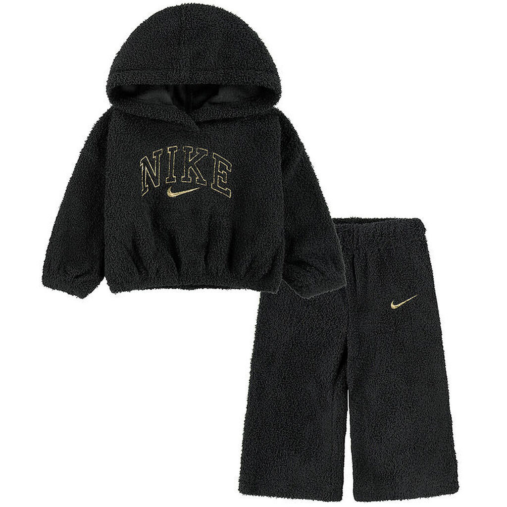 Nike Sæt - Hættetrøje/Bukser - Sort/Gold