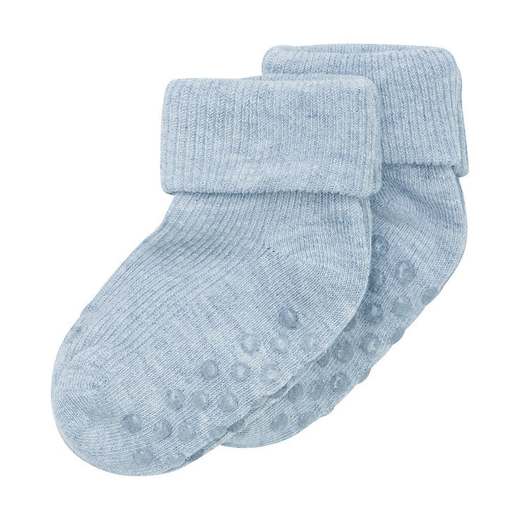 Minymo Strømper - Rib - 2-pak - Winter Sky Melange