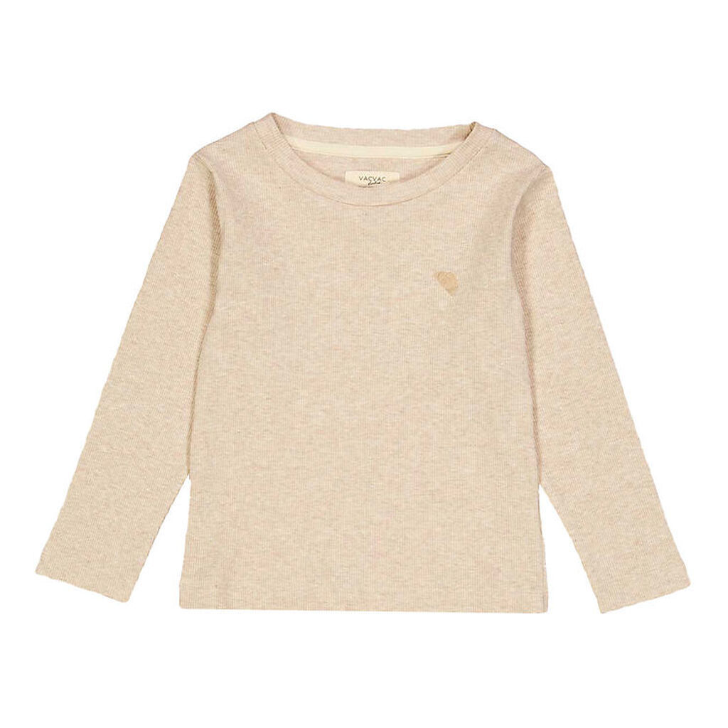 VACVAC Bluse - Rib - Carlet - Light latte melange