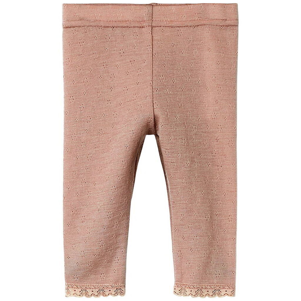 Lil' Atelier leggings - Uld - NbfNoel - Roebuck m. Hulmønster
