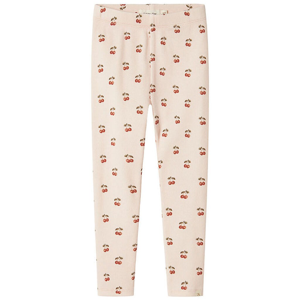 Lil' Aterlier Leggings - Rib - NmfFlavo - Silver Peony/Cherry